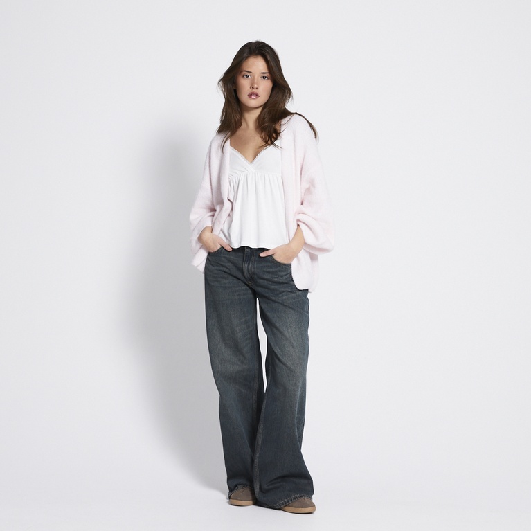 Open knit cardigan "Samantha" Light Pink